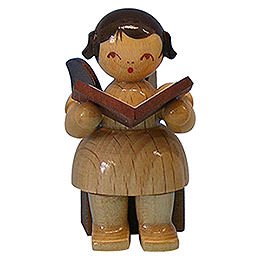 Angel with Book - Natural Colors - Sitting - 5 cm / 2 inch