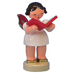 Angel with Book - Red Wings - Standing - 6 cm / 2,3 inch