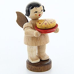 Angel with Cake - Natural Colors - Standing - 6 cm / 2.4 inch