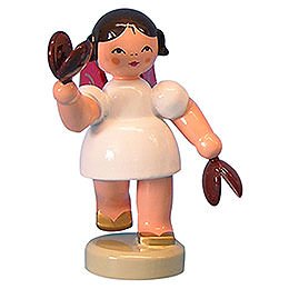 Angel with Castanets - Red Wings - Standing - 6 cm / 2,3 inch