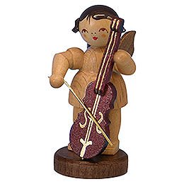 Angel with Cello - Natural Colors - Standing - 6 cm / 2,3 inch