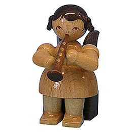 Angel with Clarinet - Natural Colors - Sitting - 5 cm / 2 inch