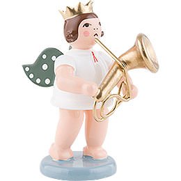 Angel with Crown and Baritone Horn  -  6,5cm / 2.5 inch