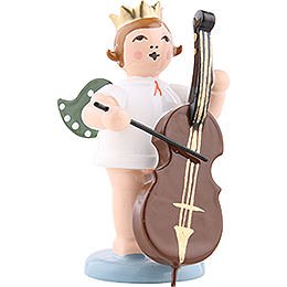 Angel with Crown and Double Bass  -  6,5cm / 2.5 inch