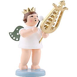 Angel with Crown and Lyre Bells - 6,5 cm / 2.5 inch