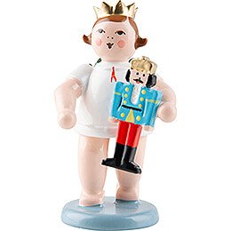 Angel with Crown and Nutcracker  -  6,5cm / 2.6 inch