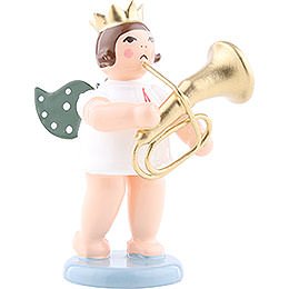 Angel with Crown and Tenor Horn  -  6,5cm / 2.5 inch