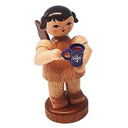 Angel with Cup of Mulled Wine - Natural Colors - Standing - 6 cm / 2.4 inch