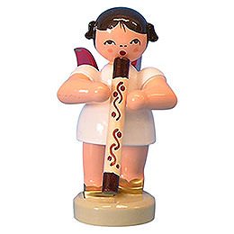 Angel with Didgeridoo  -  Red Wings  -  Standing  -  6cm / 2,3 inch