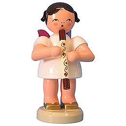 Angel with Didgeridoo - Red Wings - Standing - 9,5 cm / 3,7 inch
