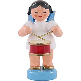 Angel with Drum  -  Blue Wings  -  Standing  -  6cm / 2,3 inch