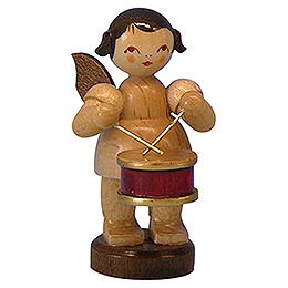 Angel with Drum - Natural Colors - Standing - 6 cm / 2,3 inch