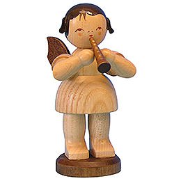 Angel with Flute - Natural Colors - Standing - 9,5 cm / 3,7 inch