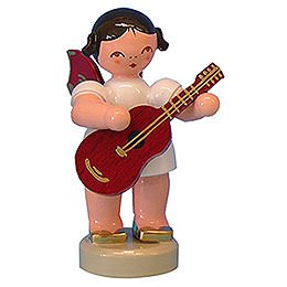 Angel with Guitar - Red Wings - Standing - 6 cm / 2,3 inch