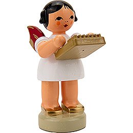 Angel with Kalimba - Red Wings - 6 cm / 2.4 inch