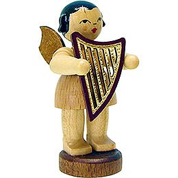 Angel with Lyre - Natural - Standing - 6 cm / 2.3 inch