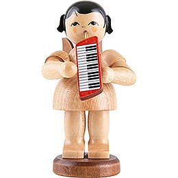 Angel with Melodica - Natural Colors - standing - 9,5 cm / 3.7 inch