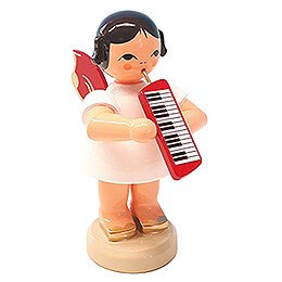 Angel with Melodica - Red Wings - Standing - 9,5 cm / 3.7 inch