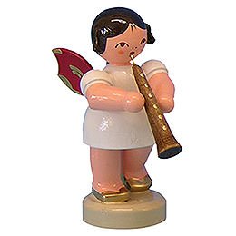 Angel with Oboe  -  Red Wings  -  Standing  -  6cm / 2,3 inch