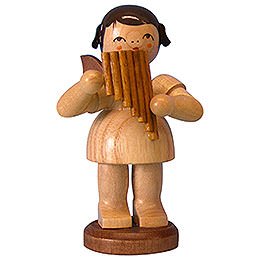 Angel with Pan Pipe - Natural Colors - Standing - 9,5 cm / 3,7 inch
