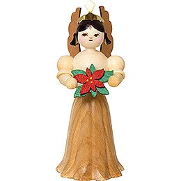 Angel with Poinsettia - 7 cm / 2.8 inch