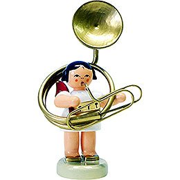 Angel with Sousaphone  -  Red Wings  -  Standing  -  6cm / 2.3 inch
