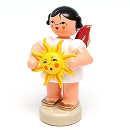 Angel with Sun  -  Red Wings  -  Standing  -  6cm / 2.4 inch