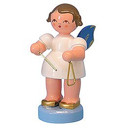 Angel with Triangle - Blue Wings - Standing - 6 cm / 2,3 inch