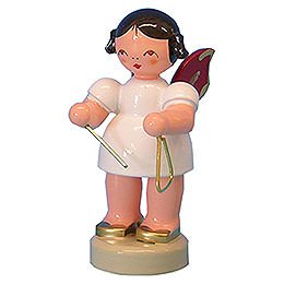 Angel with Triangle  -  Red Wings  -  Standing  -  6cm / 2,3 inch