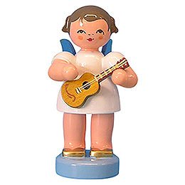 Angel with Ukulele - Blue Wings - Standing - 6 cm / 2,3 inch