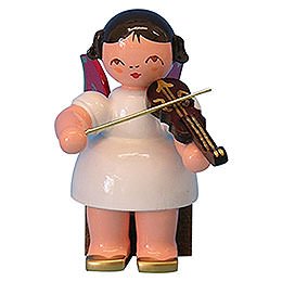 Angel with Violin - Red Wings - Sitting - 5 cm / 2 inch