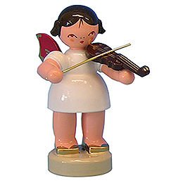 Angel with Violin - Red Wings - Standing - 6 cm / 2,3 inch