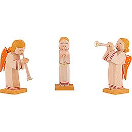 Angels with Flute, Set of Three - 5,5 cm / 2.2 inch