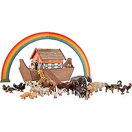 Arche Noah mit 36 Tieren und 2 Figuren - 19,5 cm