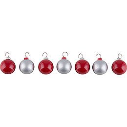 Baubles - Red and Silver - 2 cm / 1 inch