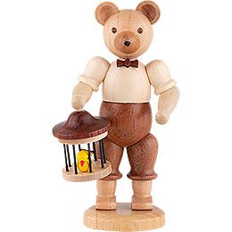 Bear with Bird Cage - 10 cm / 4 inch