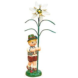 Blumenkind Junge mit Edelwei - 11 cm