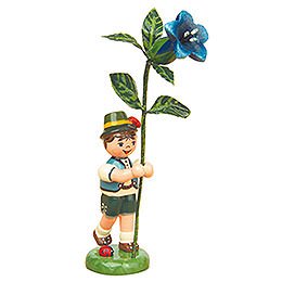 Blumenkind Junge mit Enzian  -  11cm