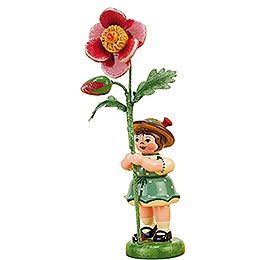 Blumenkind Mdchen mit Heckenrose  -  11cm
