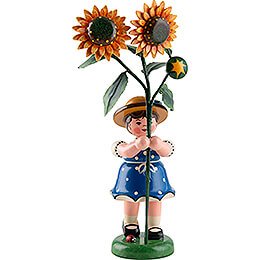 Blumenkind Mdchen mit Sonnenblume - 17 cm