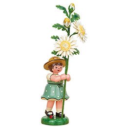 Blumenkind Mädchen mit Edelweißmargerite - 17 cm