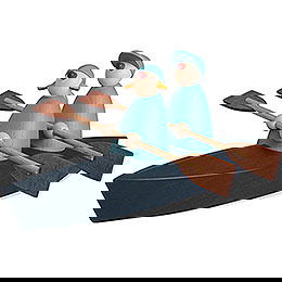 Boat Trip of Two, Light Blue - 9 cm / 3.5 inch