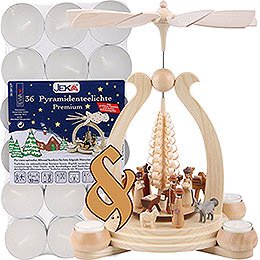 Bundle - 1-Tier Pyramid The Christmas Story plus one pack of tealights