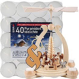 Bundle  -  1 - Tier Pyramid The Christmas Story plus one pack of tealights