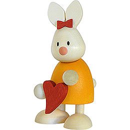 Bunny Emma Standing with Heart - 9 cm / 3.5 inch