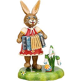 Bunny Musician Girl with Accordion - 8 cm / 3.1 inch