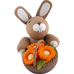 Bunny with Flower Basket  -  3,5cm / 1.4 inch