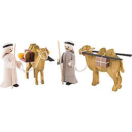 Camel Herders, Set of Four, Stained - 7 cm / 2.8 inch