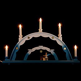 Candle Arch - Angel at Zither and Electric Lights - 55x32 cm / 21.7x12.6 inch