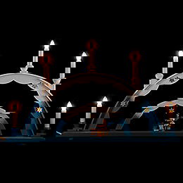 Candle Arch - Angel at Zither and Electric Lights - 55x32 cm / 21.7x12.6 inch